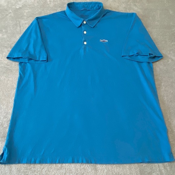 Patagonia Mens Polo Shirt Organic Cotton Trout Logo Short Sleeve Casual XL *FLAW - Picture 2 of 8
